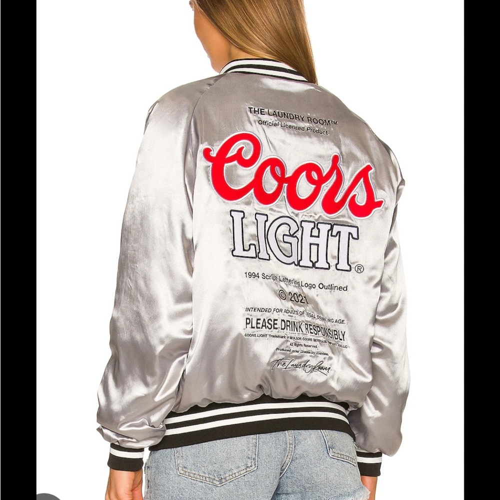 The Laundry Room Silver Coors Lt. Bomber Jacket